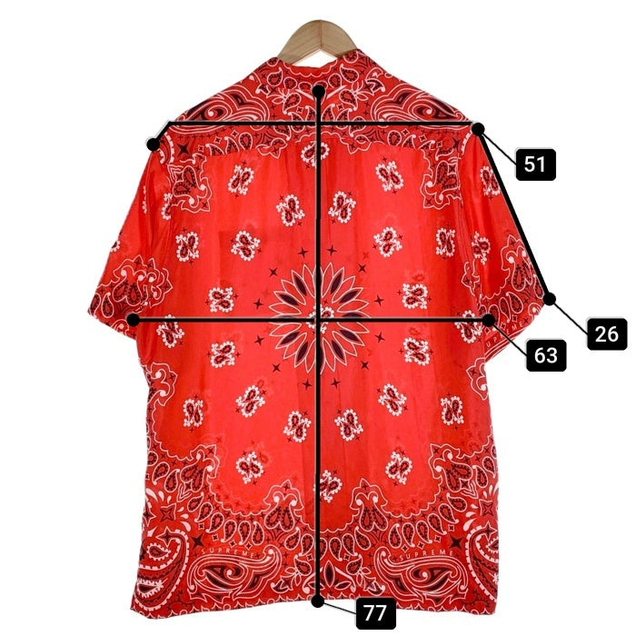 SUPREME シュプリーム 21SS Bandana Silk S/S Shirt バンダナ シルク ショートスリーブシャツ オープンカラー レッド Size XL 福生店