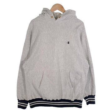 90's Champion チャンピオン リバースウィーブ リブライン プルオーバースウェットパーカー オートミール Size XL 福生店