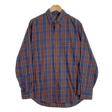 80-90's Calvin Klein カルバンクライン コットン チェックシャツ ブルー レッド 香港製 オールド Size M 福生店