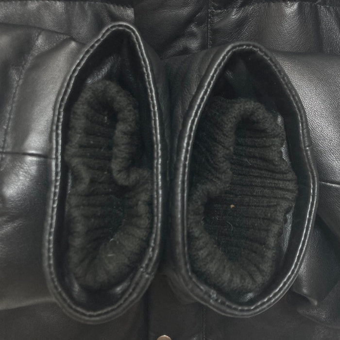 Liugoo Leathers リューグーレザーズ ラムレザー ロングダウンコート ジャケット ファー ブラック Size L 瑞穂店