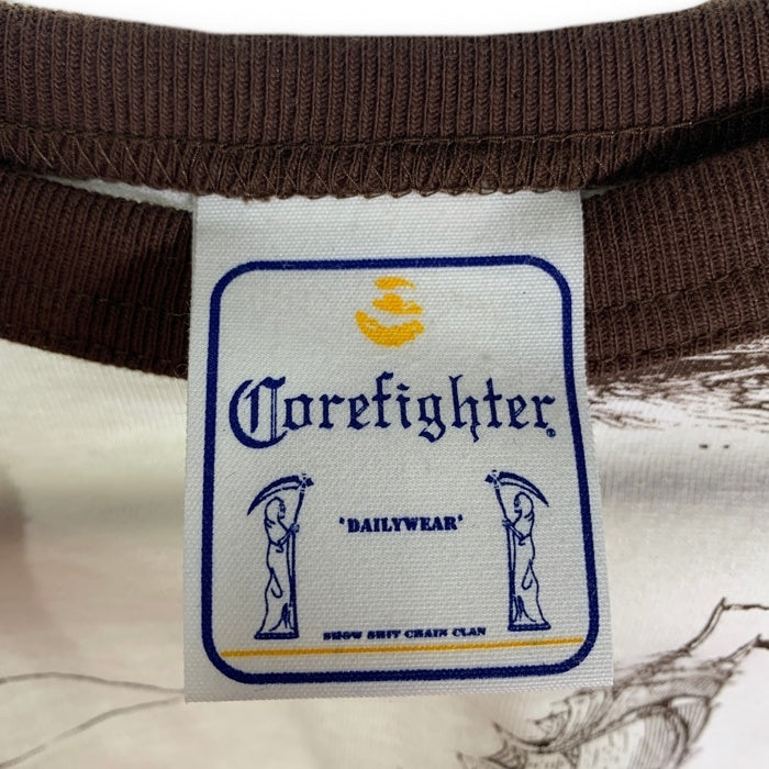 CORE FIGHTER コアファイター ラグランスリーブ マルチプリント Tシャツ ホワイト ブラウン 1 Size M 福生店
