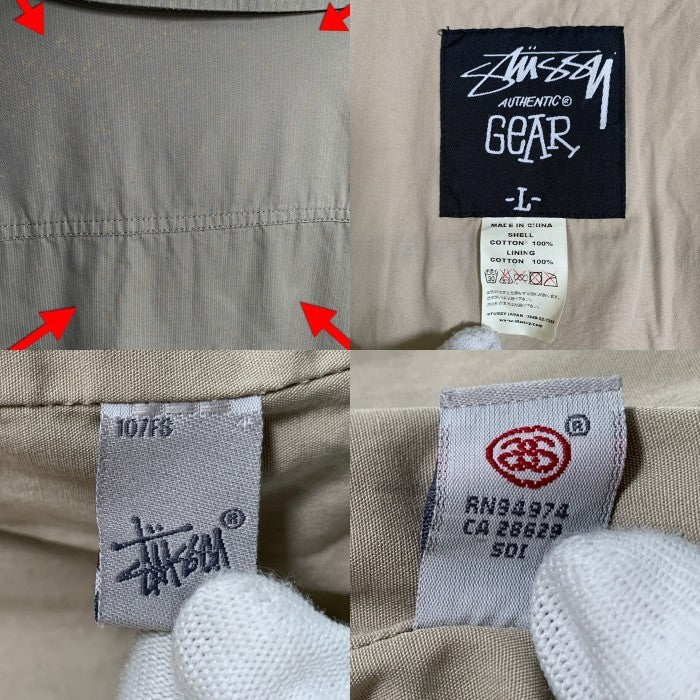 STUSSY ステューシー AUTHENTIC GEAR コットン ミリタリージャケット フィールド ベージュカーキ 中国製 Size L 福生店