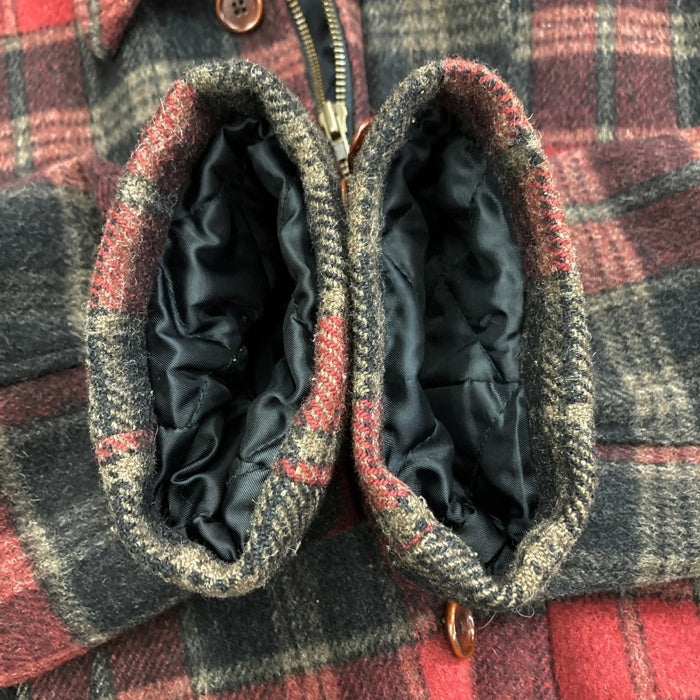 LAND'S END ランズエンド 90S キルティング チェック柄 ウールコート レッド sizeS 瑞穂店
