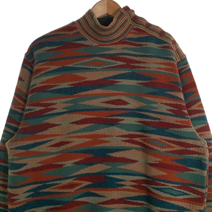 MISSONI SPORT ミッソーニ スポーツ ウール アクリル モックネック セーター マルチカラー イタリア製 Size M 福生店
