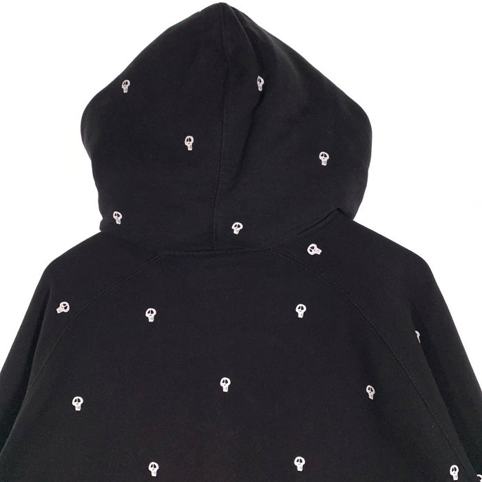 00's STUSSY ステューシー Skull Patterned Full Zip Hoodie フルジップパーカー フーディー ブラック Size XL 福生店