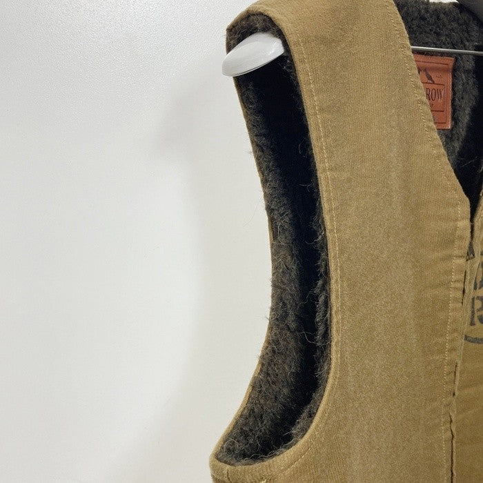 OLD CROW オールドクロウ ジャングルクロス デッキベスト ジップアップ カーキ ステンシル サンプル品 Size M 相当 瑞穂店