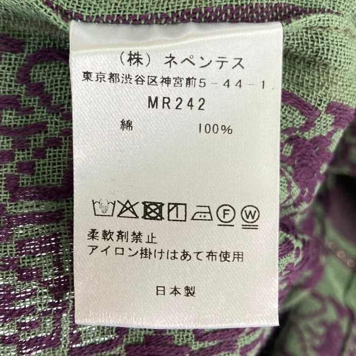 Needles ニードルズ 23SS Cabana Shirt カバナシャツ 開襟 半袖 ジャカード グリーン パープル MR242 Size M 瑞穂店