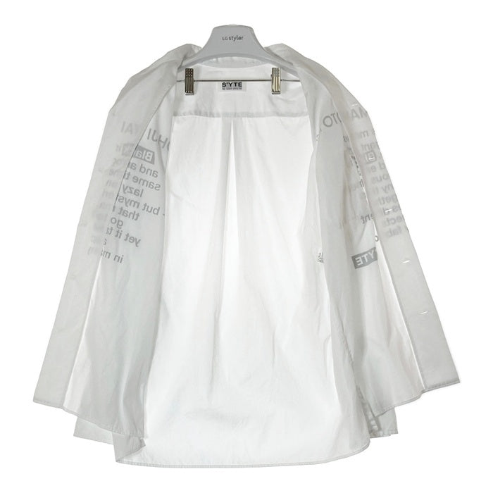 S'YTE サイト Yohji Yamamoto Planning Dept ヨウジヤマモト プランニングデプト メッセージプリント オープンカラーシャツ ホワイト size3 瑞穂店