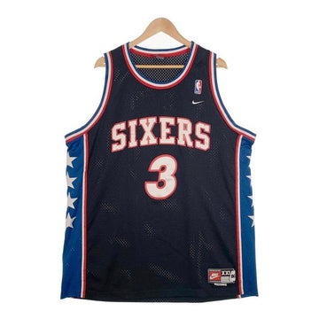90-00's NIKE TEAM ナイキ SIXERS IVERSON シクサーズ アイバーソン ユニフォーム ゲームシャツ ブラック Size XXL 福生店