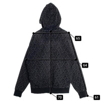 DIESEL ディーゼル 23AW D-UM-RIB-NE モノグラム プルオーバー パーカー フーディー ブラック チャコール Size M 福生店