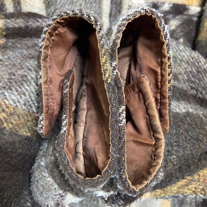 C.P.O. 70's 台湾製 リネン混 ウール チェックCPOシャツ ブラウン size- 瑞穂店