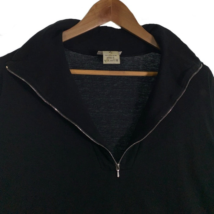 agnes.b homme. アニエスベーオム ハーフジップ ハイネックカットソー コットン ブラック フランス製 Size 2 福生店