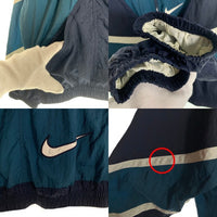 00's NIKE ナイキ ジップアップ ナイロンジャケット ネイビー グリーン 刺繡 Size L 福生店