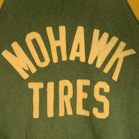 WAREHOUSE ウエアハウス MOHAWK TIRES フェルトワッペン ラグランスリーブ スウェットトレーナー グリーン イエロー Size 42 福生店