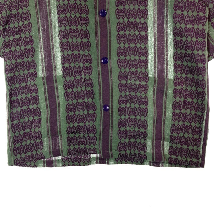 Needles ニードルズ 23SS Cabana Shirt カバナシャツ 開襟 半袖 ジャカード グリーン パープル MR242 Size M 瑞穂店