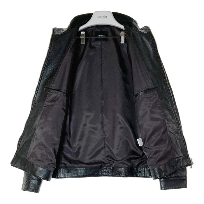 MENS BIGI メンズビギ M0143LJM001 スタンドカラー シングルライダース レザージャケット ブラック size03 瑞穂店