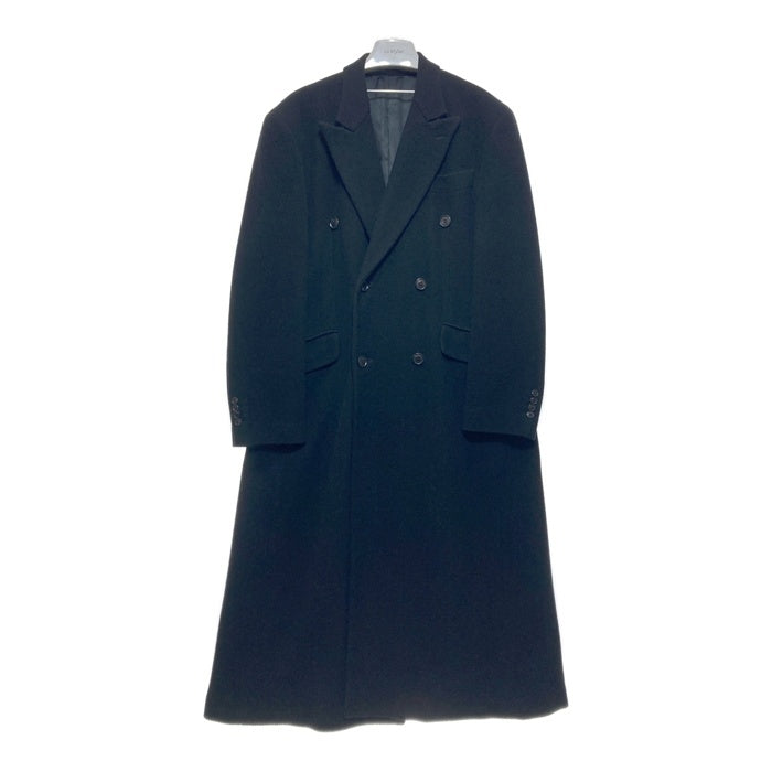 MENS TENORAS メンズティノラス ウール ダブルブレスト ロングコート ジャケット ブラック Size XL 瑞穂店