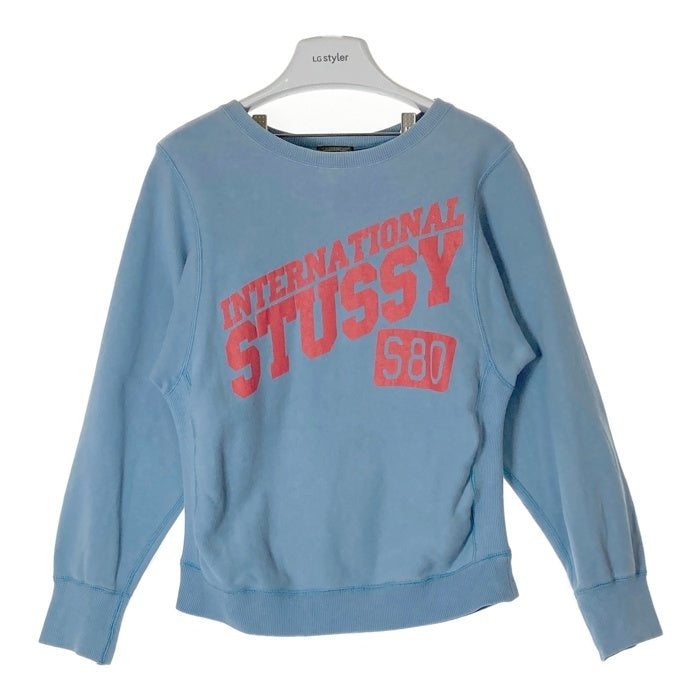 Stussy ステューシー Women 胸プリント スウェット トレーナー ブルー sizeS 瑞穂店