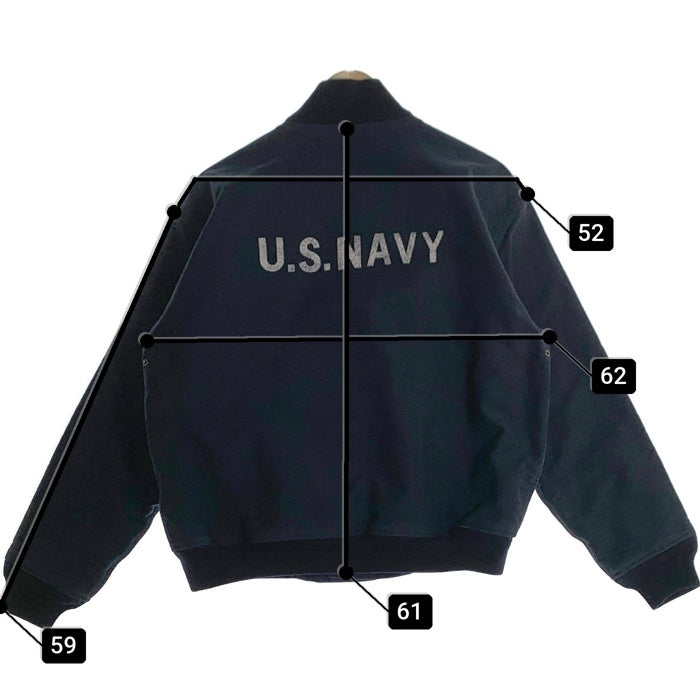 HOUSTON ヒューストン U.S. NAVY 米海軍 DECK HOOK JACKET NAVY DEPARTMENT N-1 デッキジャケット フロントフック ネイビー SX65913 Size 38 福生店