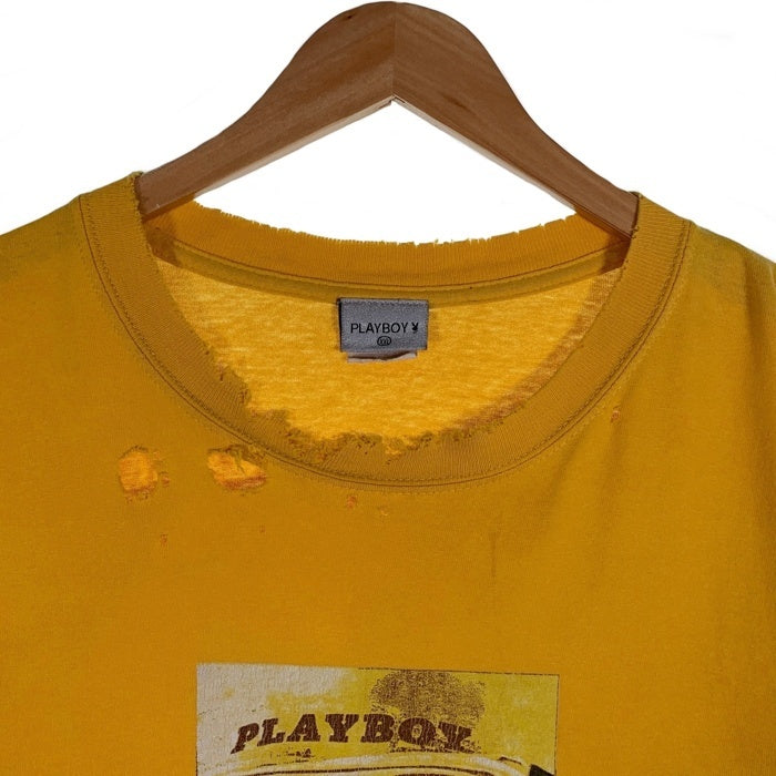 PLAYBOY プレイボーイ プリントTシャツ イエロー オールド Size XXL 福生店