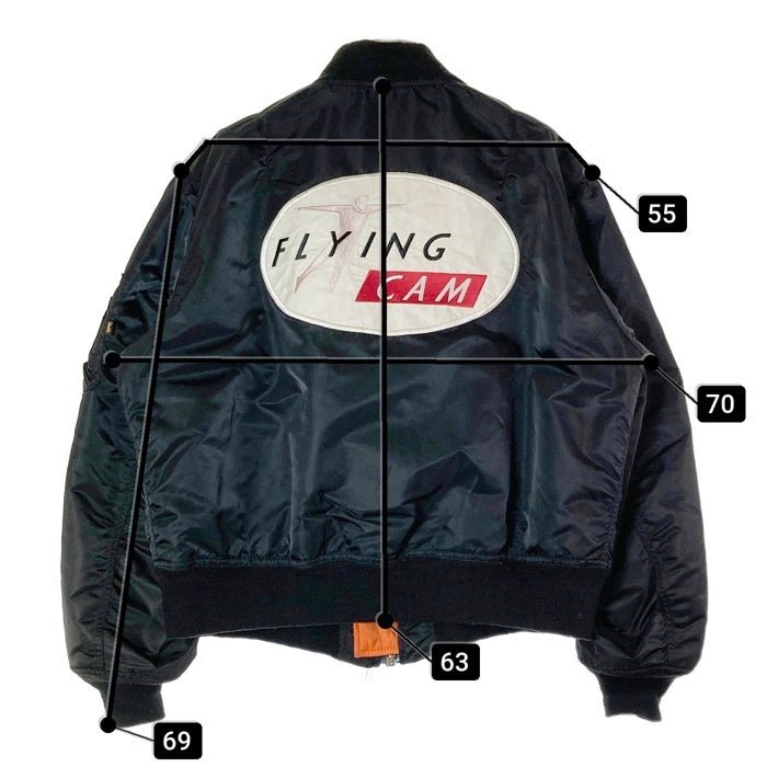 ALPHA INDUSTRIES アルファインダストリーズ MA-1 USA製 90's ワッペンカスタム ブラック sizeXL 瑞穂店