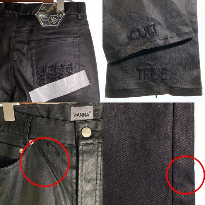 WANNA ワナ ECO LEATHER “CULT TRUE” FRONT FLARED PANTS エコレザー フロント フレアドパンツ ブラック Size 1 福生店
