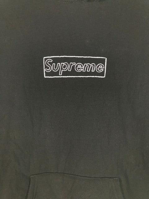 SUPREME シュプリーム 21SS KAWS Chalk Logo Hooded Sweatshirts カウズ チョークロゴ スウェット パーカー ブラック Size L 福生店