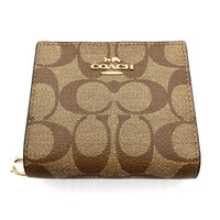 COACH コーチ C3309 シグネチャーキャンバス スナップウォレット 二つ折り財布 ブラウン 瑞穂店