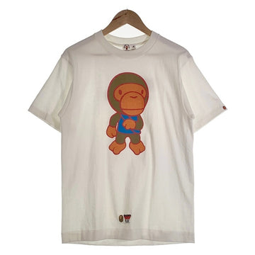 BABY MILO ベビーマイロ アベイシングエイプ FOOT ROOPER プリントTシャツ ホワイト 日本製 デッドストック Size M 福生店