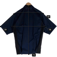 zucca ズッカ コットン ショートスリーブシャツ スナップボタン 脇下ベロア切替 半袖 ネイビー 日本製 CZ84FK504 Size M 福生店