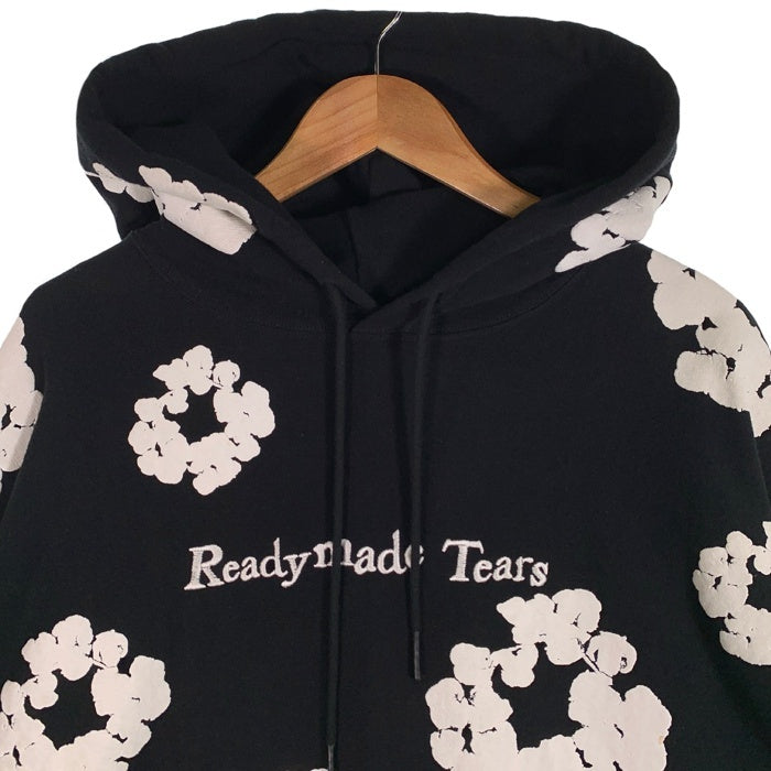 READYMADE レディメイド DENIM TEARS デニムティアーズ COTTON WREATH HOODIE コットンリースフーディ プルオーバースウェットパーカー ブラック ホワイト RE-DT-BK-00-00-08 Size L 福生店