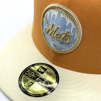 New Era ニューエラ 59FIFTY ベースボールキャップ 朝岡周 ニューヨーク・メッツ オレンジ クリーム Size 7 1/2 (59.6cm) 福生店