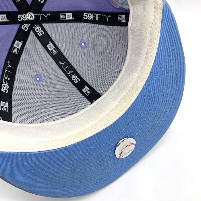 NEW ERA ニューエラ THE CAP 59FIFTY FRAGRANT LAVENDER ニューヨークヤンキース ベースボールキャップ サイドパッチ ラベンダー Size 7 3/8 (58.7cm) 福生店