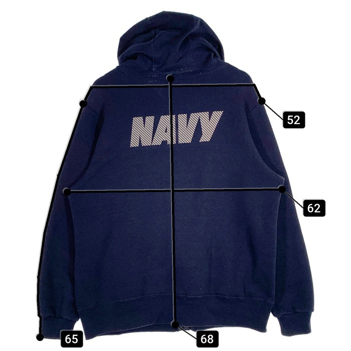 SOFFE ソフィ U.S. NAVY Zip Parka 米海軍 リフレクタープリント ジップアップスウェットパーカー ネイビー Size L 福生店