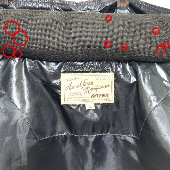 AVIREX アヴィレックス 6122074 中綿ジャケット ブラック size5L 瑞穂店