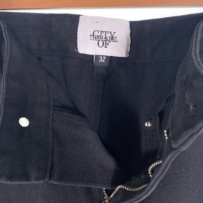 CITY OF THE LABEL ダック地 ダブルニー ペインターショーツ ショートパンツ ブラック Size 32 福生店