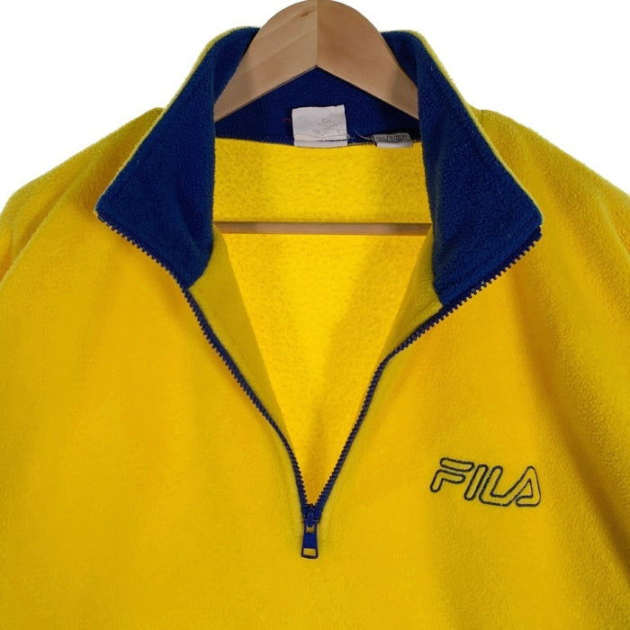 FILA フィラ ハーフジップ プルオーバー フリースジャケット イエロー Size XL 福生店