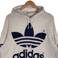 80-90's adidas アディダス トレフォイルプリント プルオーバースウェットパーカー オートミール デサント 日本製 Size L 福生店