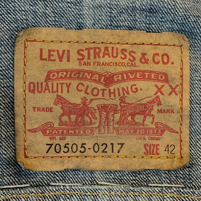 LEVI'S リーバイス 70505-0217 デニムトラッカージャケット インディゴ BIGE復刻 ダメージ リメイク Size 42 福生店