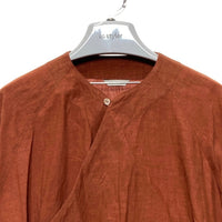 ARTS&SCIENCE アーツアンドサイエンス リネン ブラウス シャツ ブラウン 長袖 0241-L2089-1030 Size 1 瑞穂店
