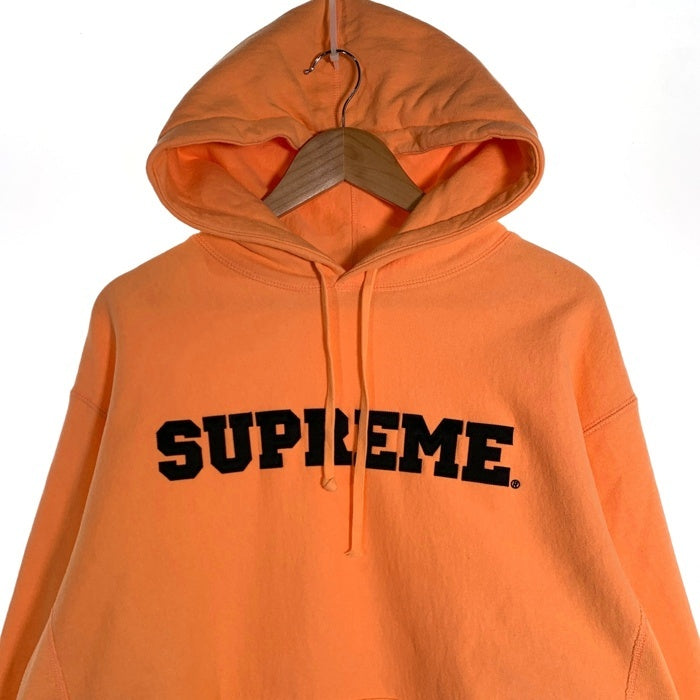 SUPREME シュプリーム 24SS Cord Collegiate Logo Hooded Sweatshirt カレッジロゴ プルオーバースウェットパーカー オレンジ Size M 福生店