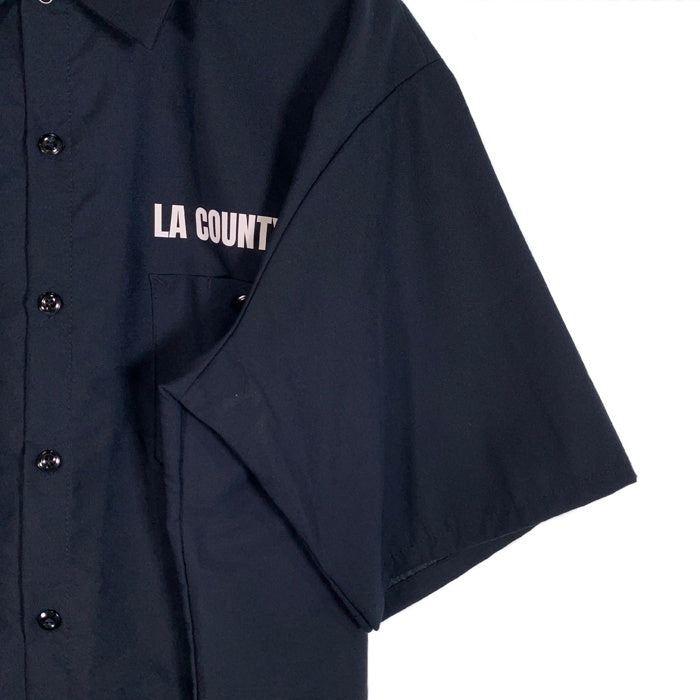 RED KAP レッドキャップ LA COUNTY JAIL プリント ワークシャツ ネイビー 半袖 SP24NV5 Size XL 福生店