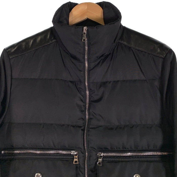 PRADA SPORT プラダスポーツ Leather Yoke Down Jacket レザー ダウンジャケット ブラック SGH163 Size 48 福生店
