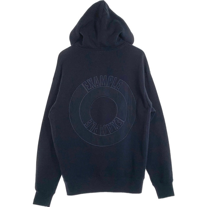 EXAMPLE エグザンプル ROUND LOGO HOODIE ラウンドロゴ フーディー パーカー フード刺繡 ネイビー Size XL 福生店