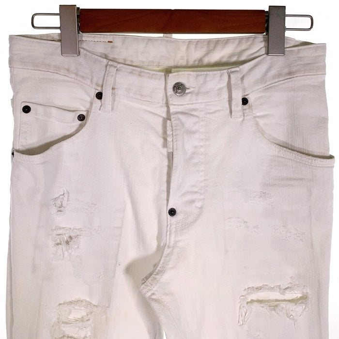 DSQUARED2 ディースクエアード ダメージ加工 スキニー デニムパンツ ホワイト Size 46 福生店