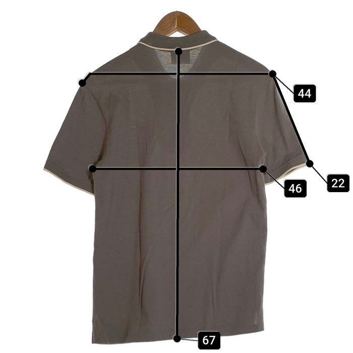 EMPORIO ARMANI エンポリオアルマーニ ハーフジップ 半袖 ポロシャツ ベージュ Size S 福生店