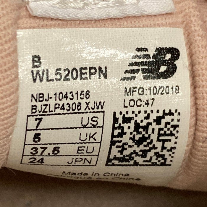 New Balance ニューバランス×earth アース コラボ スニーカー WL520EPN ピンク size24cm 瑞穂店