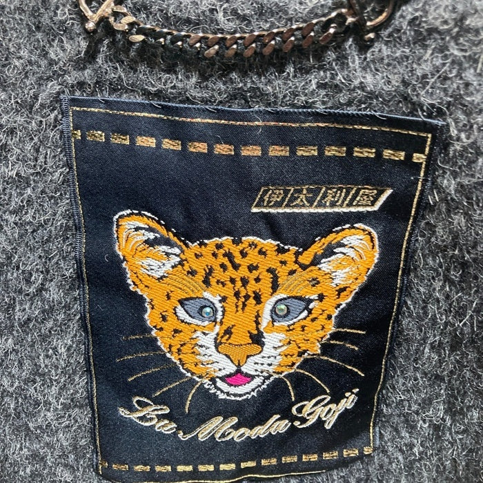 伊太利屋 ITALIYA イタリヤ アルパカ ウールコート グレー ブラック sizeF 瑞穂店