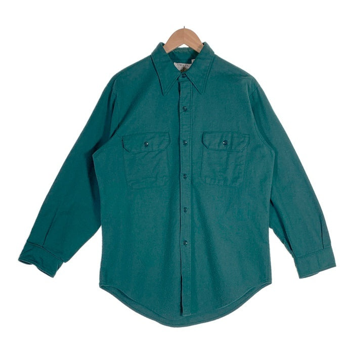 70's ORVIS オービス フランネルシャツ プレーン グリーン Size M 相当 福生店