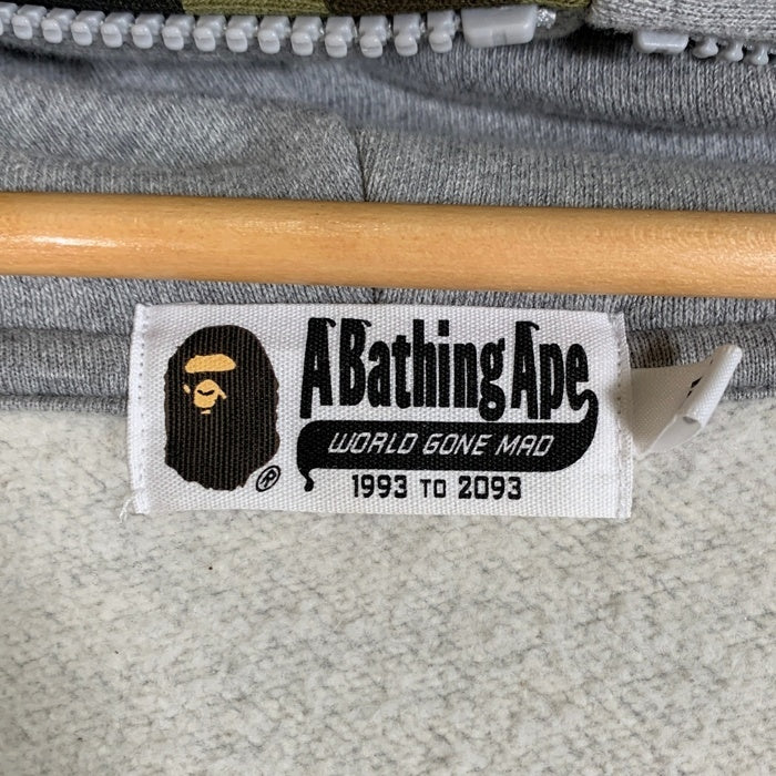 A BATHING APE アベイシングエイプ Giant Shark Full Zip Hoodie ジャイアント シャーク フルジップ スウェットパーカー グレー 001ZPG701018X Size 2XL 福生店